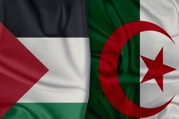 Flags of Palestine and Algeria