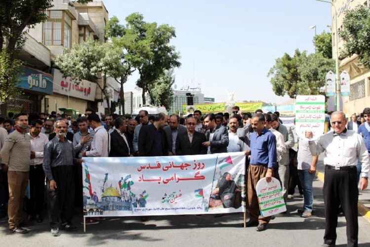 راهپیمایی روزه‌دار سنندجی در دفاع از ملت مظلوم فلسطین از نگان دوربین