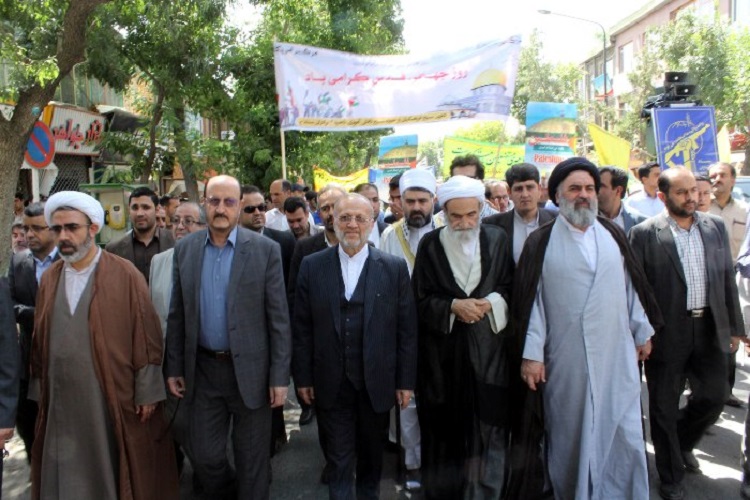 راهپیمایی روزه‌دار سنندجی در دفاع از ملت مظلوم فلسطین از نگان دوربین