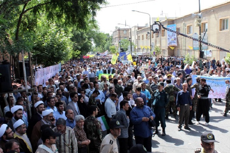 راهپیمایی روزه‌دار سنندجی در دفاع از ملت مظلوم فلسطین از نگان دوربین